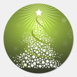 Adesivo Redondo Árvore de Natal Verde vetorial