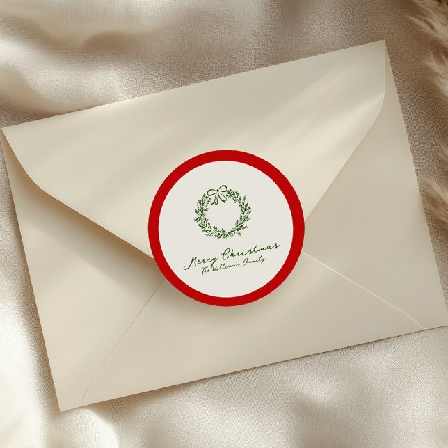 Adesivo Redondo Árvore de Natal Vermelha e Verde (Criador carregado)