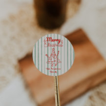 Árvore de Natal Vermelha Engraçada Desenhada à Mão