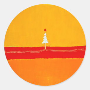 Adesivo Redondo Árvore de Natal, Vintage, Abstrato