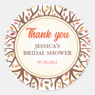 Adesivo Redondo Árvore de outono Folha Chá de panela