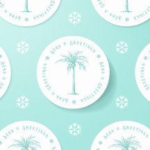 Árvore de Palma Tropical Mar e Saudações de Natal