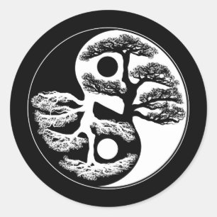Adesivo Redondo Árvore de Yin Yang