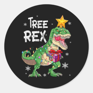 Adesivo Redondo Árvore do Dinossauro de Natal Rex Pajamas Homens M