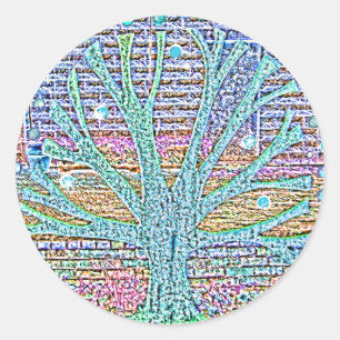 Adesivo Redondo Árvore do metal