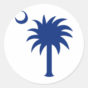 Adesivo Redondo Árvore do Palmetto de South Carolina