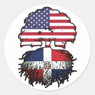 Adesivo Redondo Árvore Dominicana Americana
