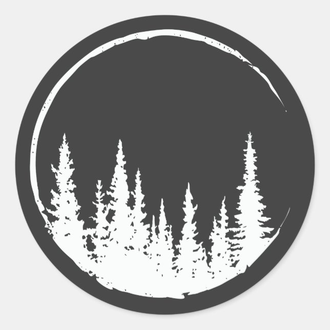 Adesivo Redondo Árvore Florestal Floral Árvore Amadora Florestal (Frente)