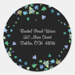 Adesivo Redondo ÁRVORE LIFE com STARS Return Address Sticker