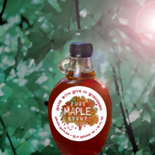 Adesivo Redondo Árvore Maple e corações Feitos com amor em seu Est