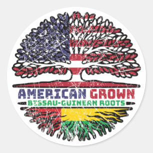 Adesivo Redondo Árvore norte-americana guineense-Bissau