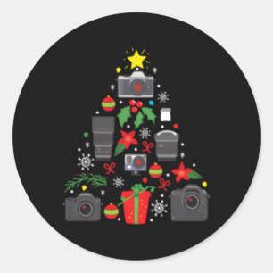 Adesivo Redondo Árvore Ornat da Câmera Fotógrafo