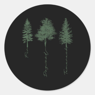 Adesivo Redondo Árvore Sutil Anti Trump Fir Dogwood Tamarack