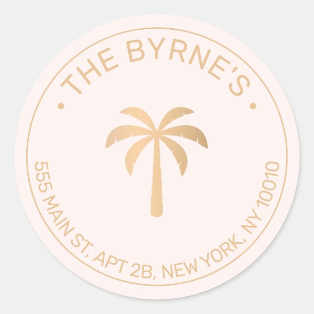 Adesivo Redondo Árvore Tropical Palm Moderna (Frente)