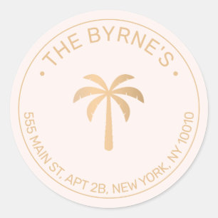 Adesivo Redondo Árvore Tropical Palm Moderna