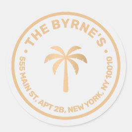 Adesivo Redondo Árvore Tropical Palm Moderna