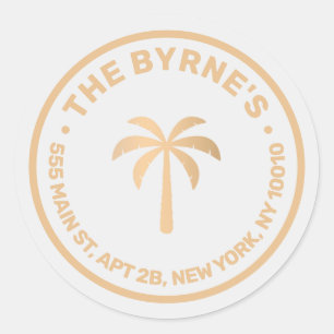 Adesivo Redondo Árvore Tropical Palm Moderna