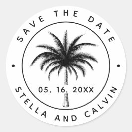 Adesivo Redondo Árvore Tropical Palm Salve A Data