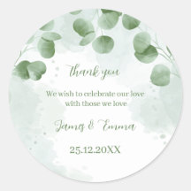 Árvore Verde Elegante Deixa Casamento Personalizad