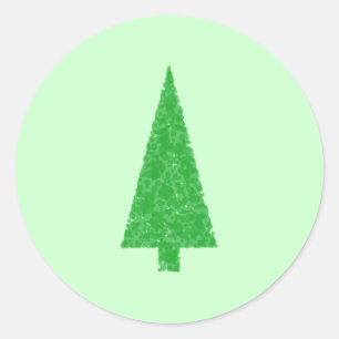 Adesivo Redondo Árvore verde. Natal, abeto, árvore verde