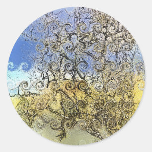 ADESIVO REDONDO ÁRVORES