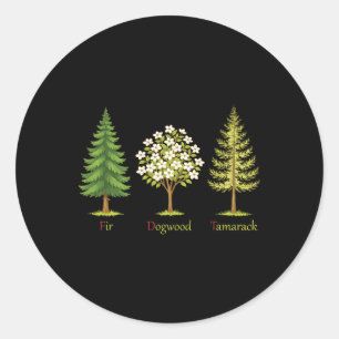 Adesivo Redondo Árvores de Abeto Firme Tamarack Anti-Trump Natur