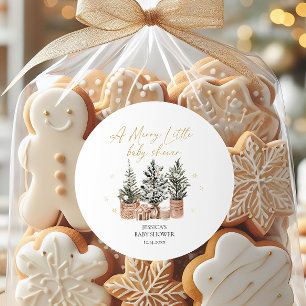 Adesivo Redondo Árvores de Natal Russas Um Pequeno Chá de fraldas 