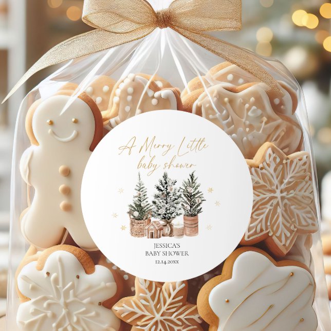 Adesivo Redondo Árvores de Natal Russas Um Pequeno Chá de fraldas  (Criador carregado)