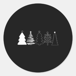 Adesivo Redondo Árvores de Natal Rústicas Floresta de Inverno Mini