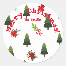 Adesivo Redondo Árvores e Arcos de Natal