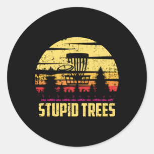 Adesivo Redondo Árvores Estúpidas Disco Golf Frisbee Golf Humor