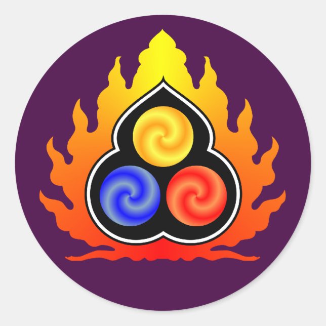 Adesivo Redondo As 3 Joias - Taoismo / Tao Te Ching / Lao Tzu (Frente)