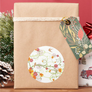 Adesivo Redondo As andorinhas florais amarelas salvar a