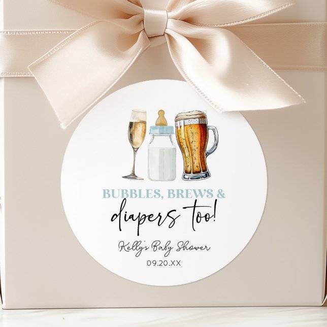 Adesivo Redondo As bolhas também quebram e Fraldas! Chá de fraldas (Criador carregado)