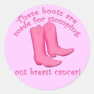 Adesivo Redondo As botas são feitas para esvaziar o Cancer da mama