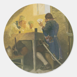Adesivo Redondo As Cartas na Gaiola de Cluny por NC Wyeth