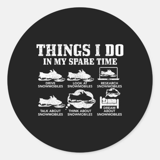 Adesivo Redondo As Coisas De Movimento De Neve Fazem-Se No Meu Tem (Frente)