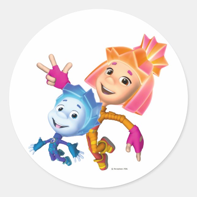 Adesivo Redondo As Correções | Simka e Nolik (Frente)