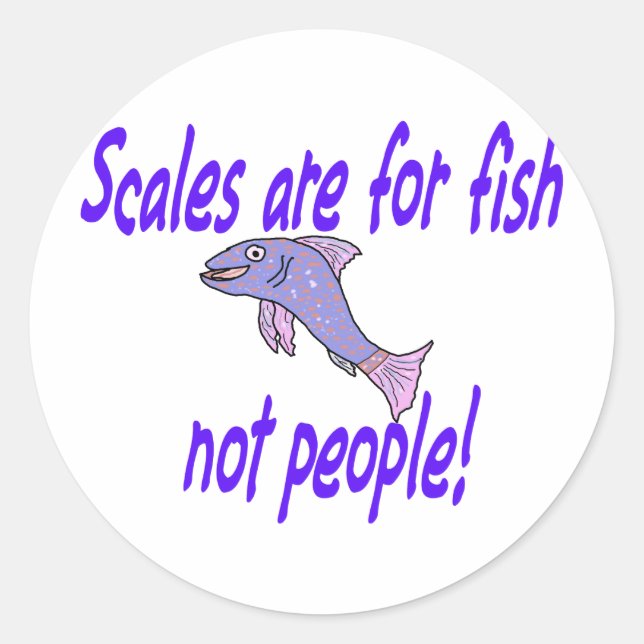 Adesivo Redondo As escalas são para peixes (Frente)