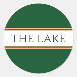 Adesivo Redondo As faixas verdes de corridas castanhas-brancas da 