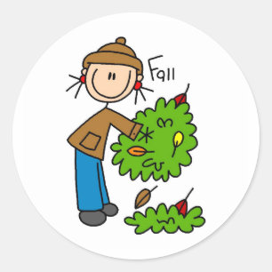 Adesivo Redondo As folhas caídas do saco do outono