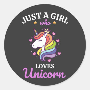 Adesivo Redondo As garotas adoram o Unicorn Fan Club