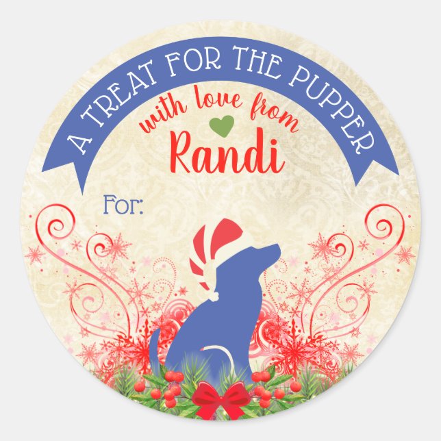 Adesivo Redondo As guloseimas de comida de Natal personalizadas pa (Frente)