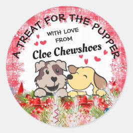 Adesivo Redondo As guloseimas de comida de Natal personalizadas pa