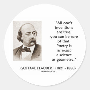 Adesivo Redondo As invenções de Gustave Flaubert rectificam a
