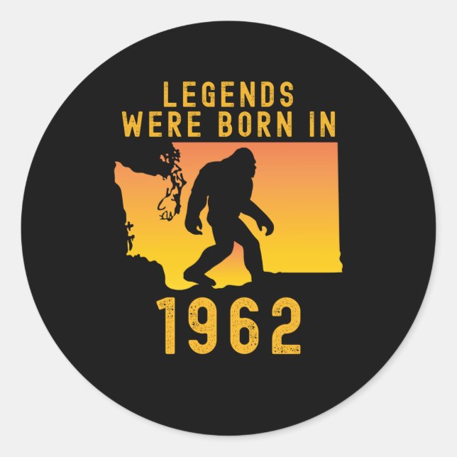 Adesivo Redondo As Legendas Foram Nasceres Em 1962. (Frente)
