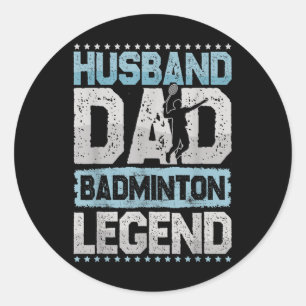 Adesivo Redondo As Lendas do Badminton Retro Shuttle Badminton Mas