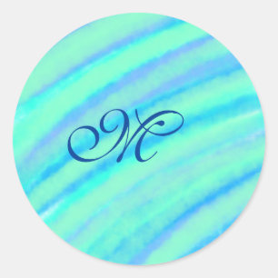 Adesivo Redondo As linhas de cor verde azul-lacrimogênea adicionam