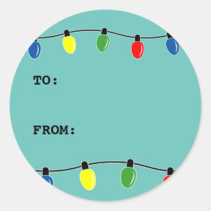 Adesivo Redondo As luzes da árvore de Natal personalizadas são f