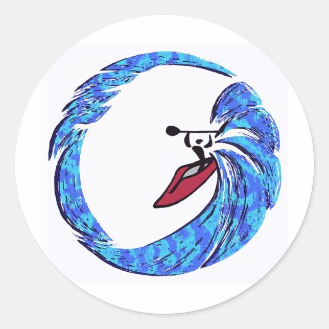 Adesivo Redondo as melhores manhãs do caiaque (Frente)